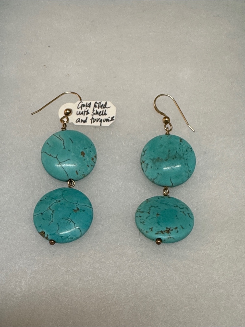 All Strung Out Designs turquoise disc earrings